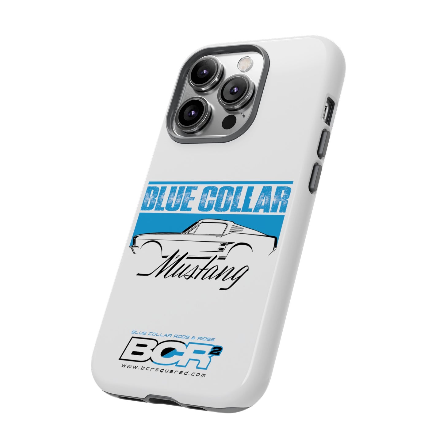 Blue Collar Mustang White Phone Case