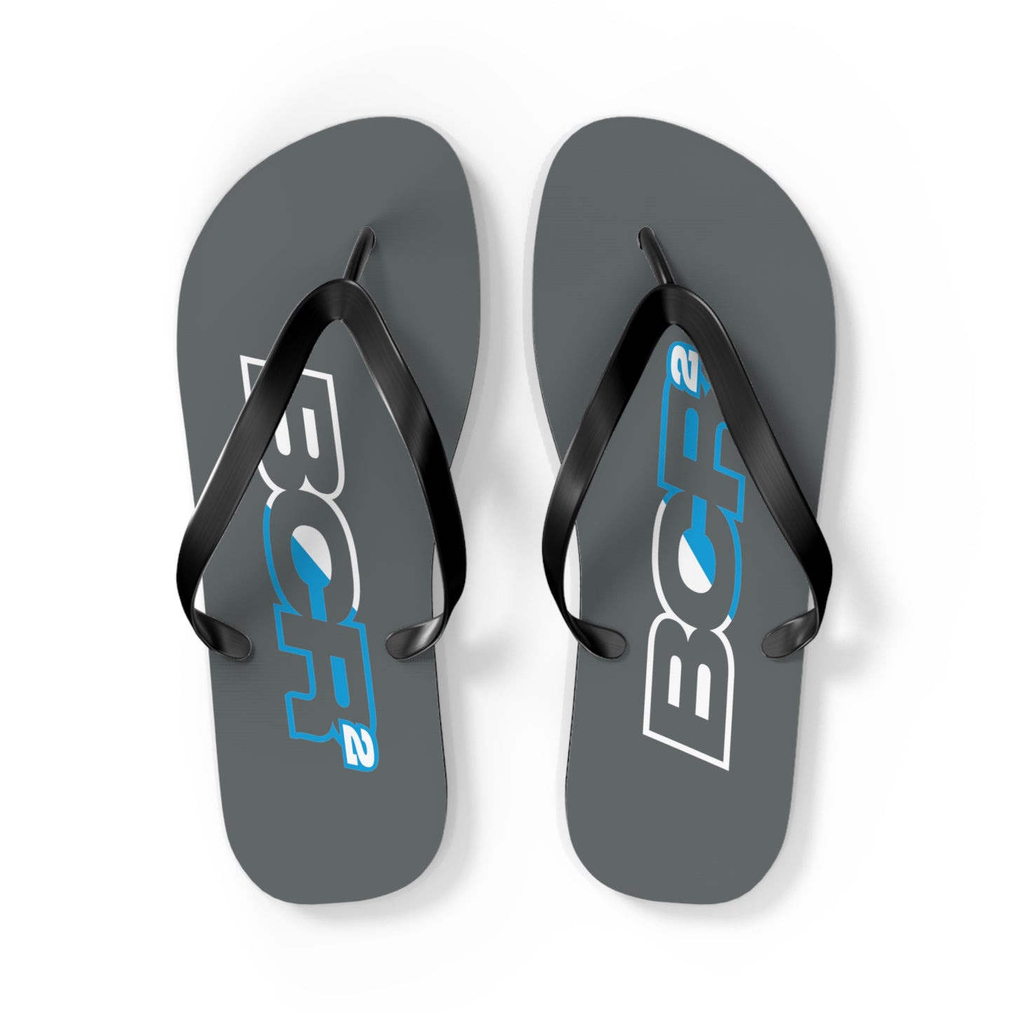 BCR Squared Gray Flip Flops