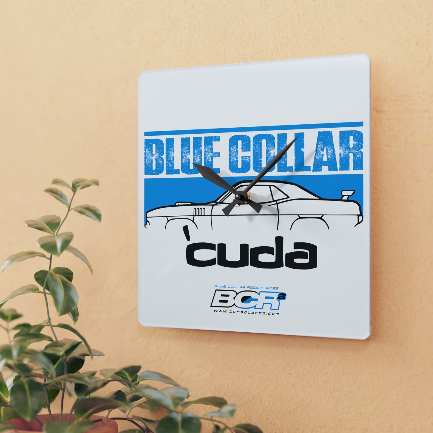 Blue Collar 'Cuda Wall Clock