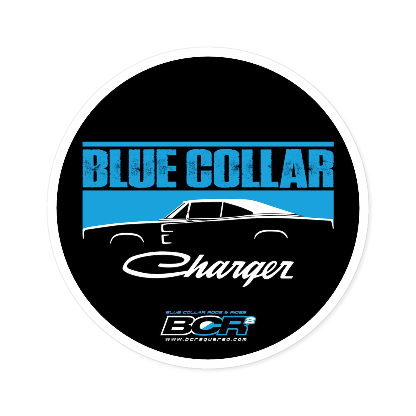 Blue Collar Charger Sticker