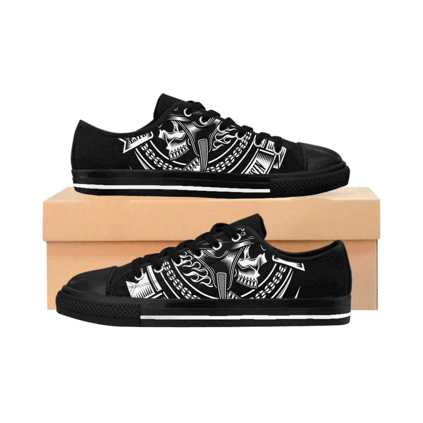 Blue Collar Skull 1 Black Sneakers