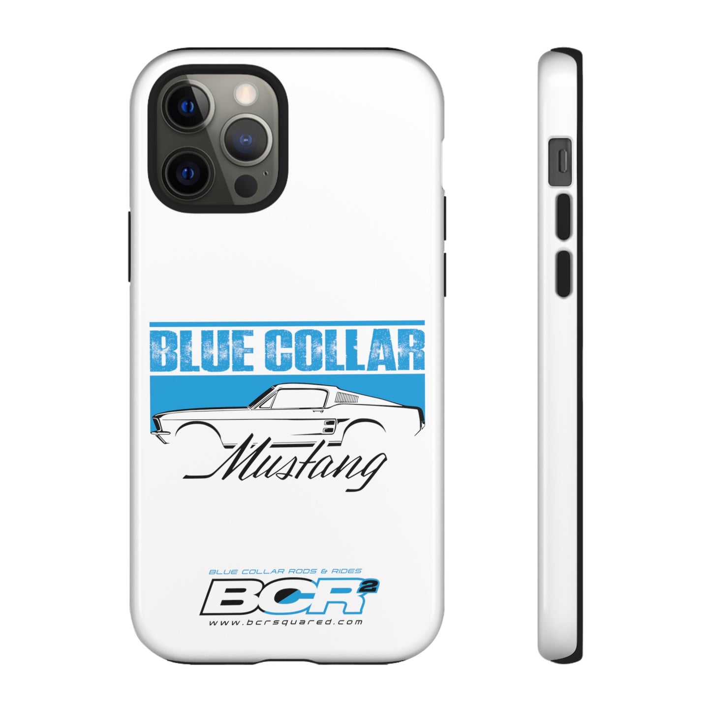 Blue Collar Mustang White Phone Case