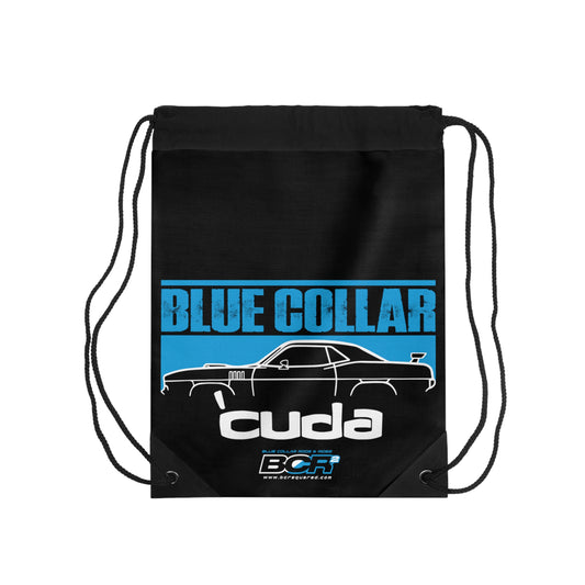 Blue Collar 'Cuda Black Drawstring Bag