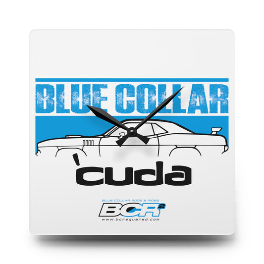 Blue Collar 'Cuda Wall Clock