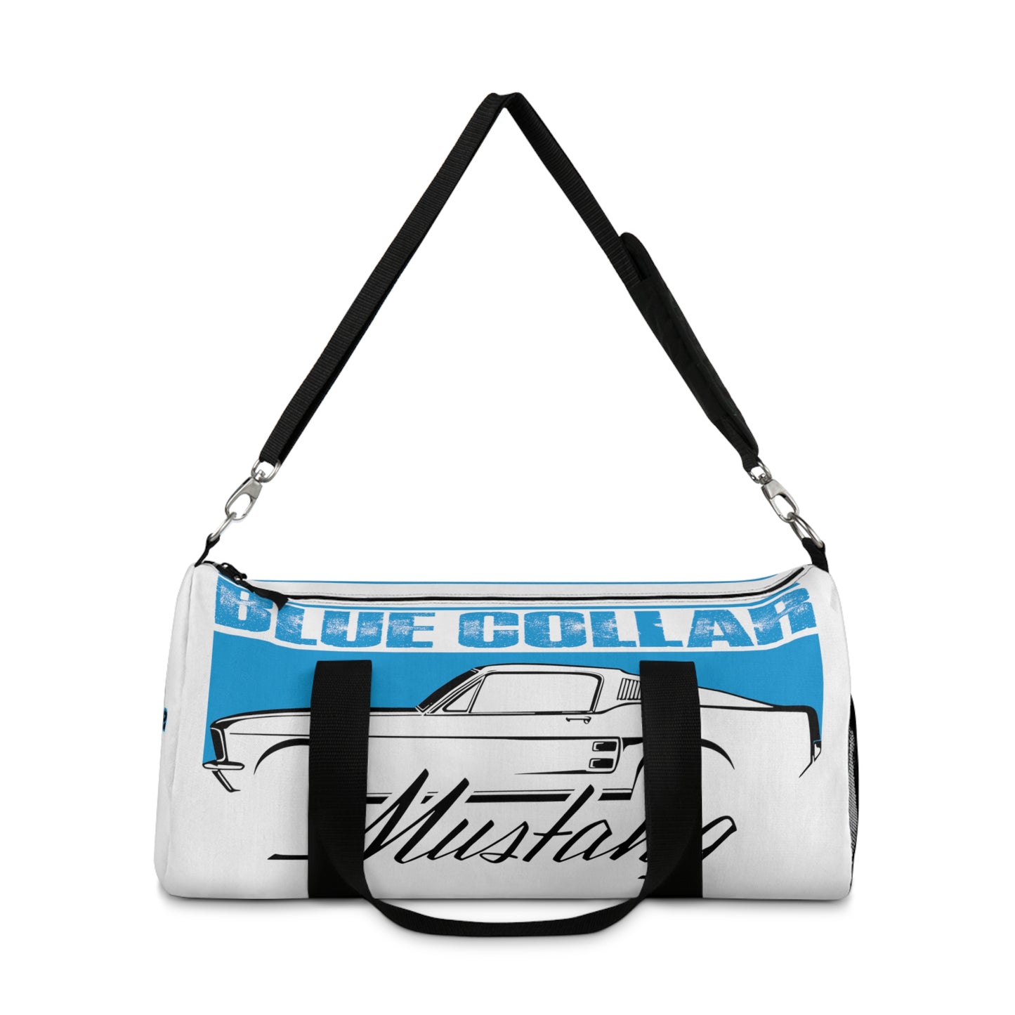 Blue Collar Mustang White Duffel Bag