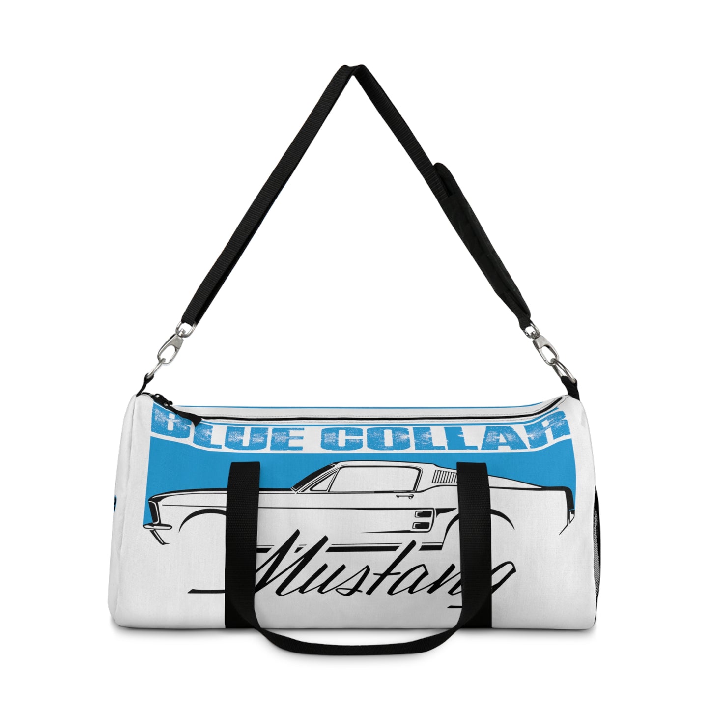 Blue Collar Mustang White Duffel Bag