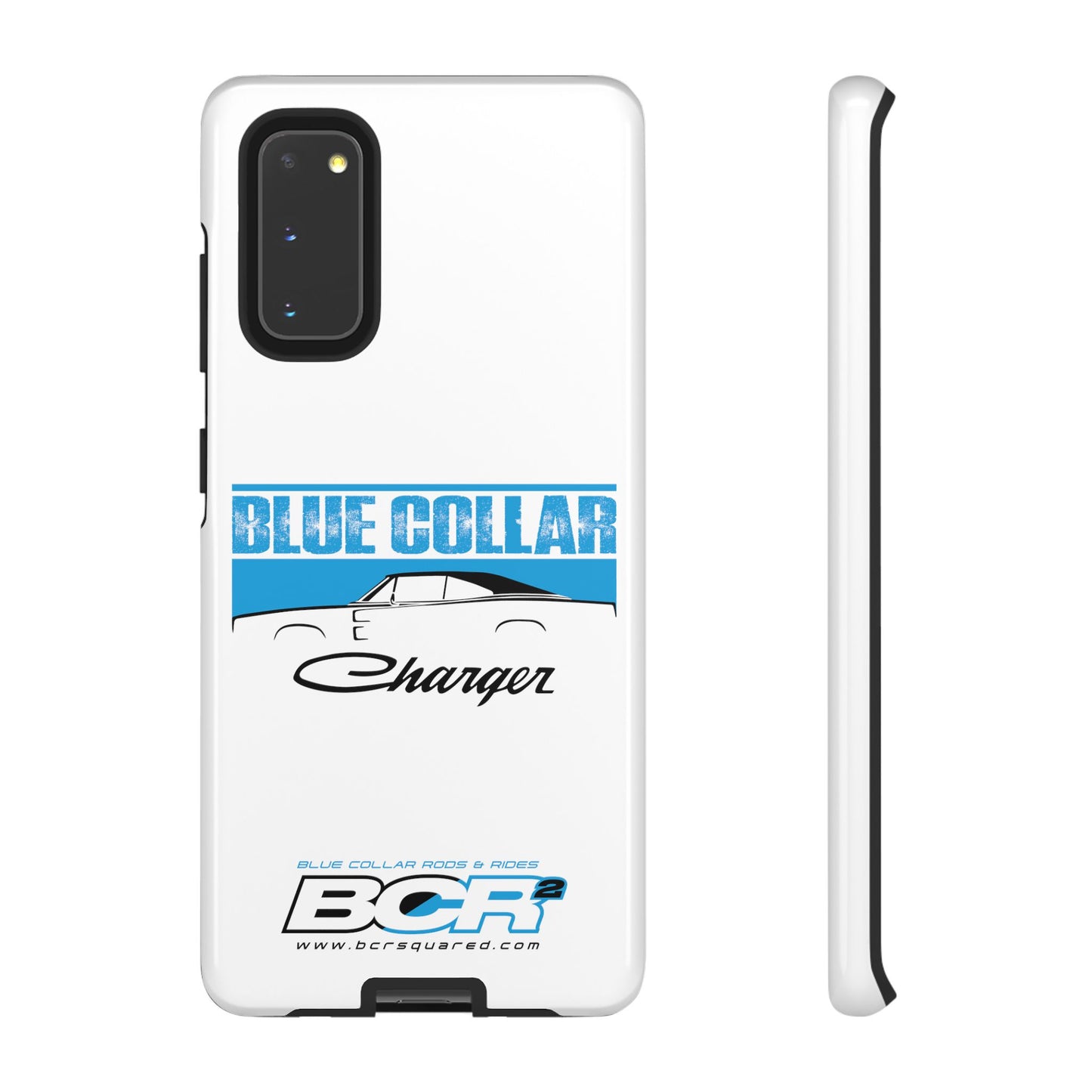 Blue Collar Charger White Phone Cases