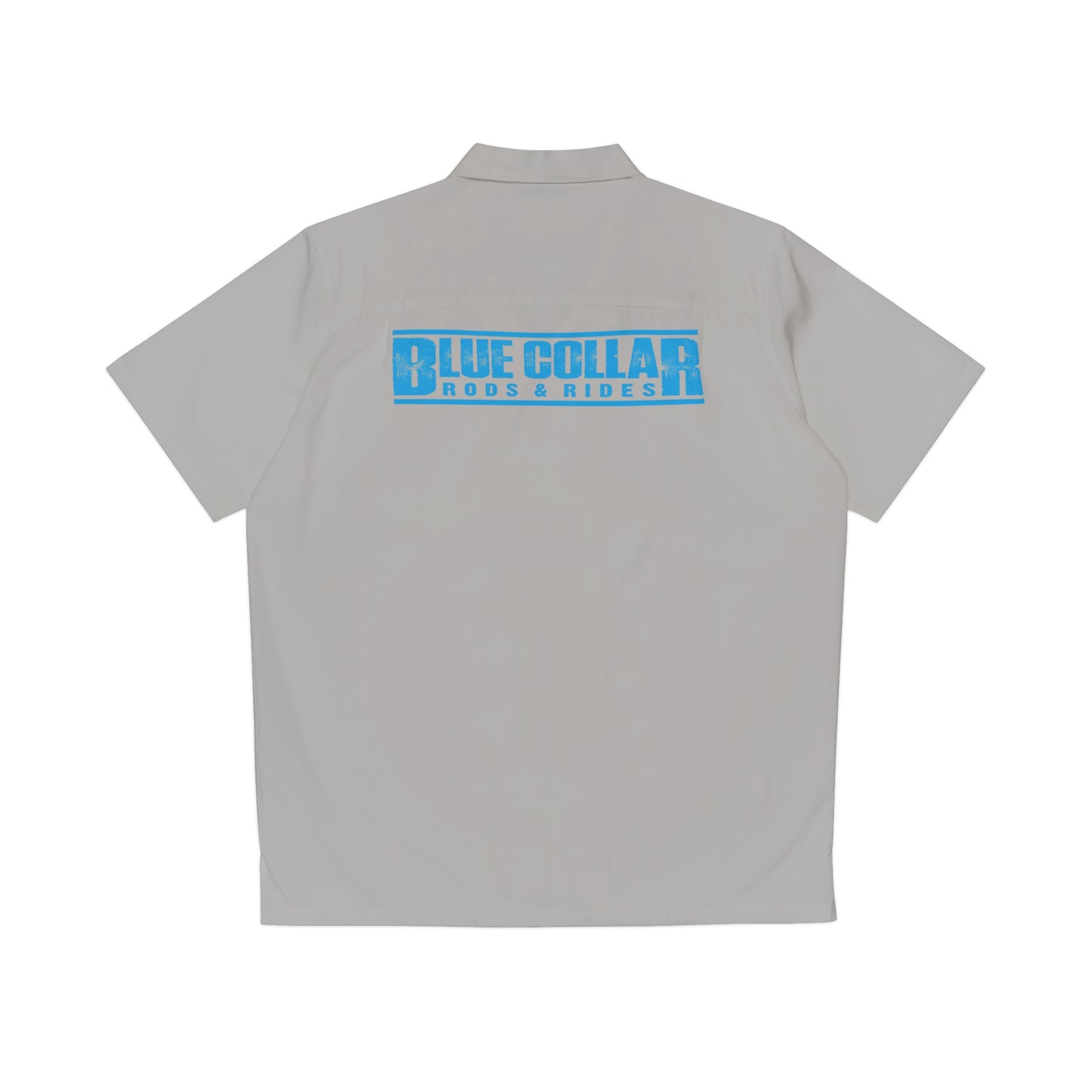 Blue Collar Block Logo Gray Hawaiian Shirt