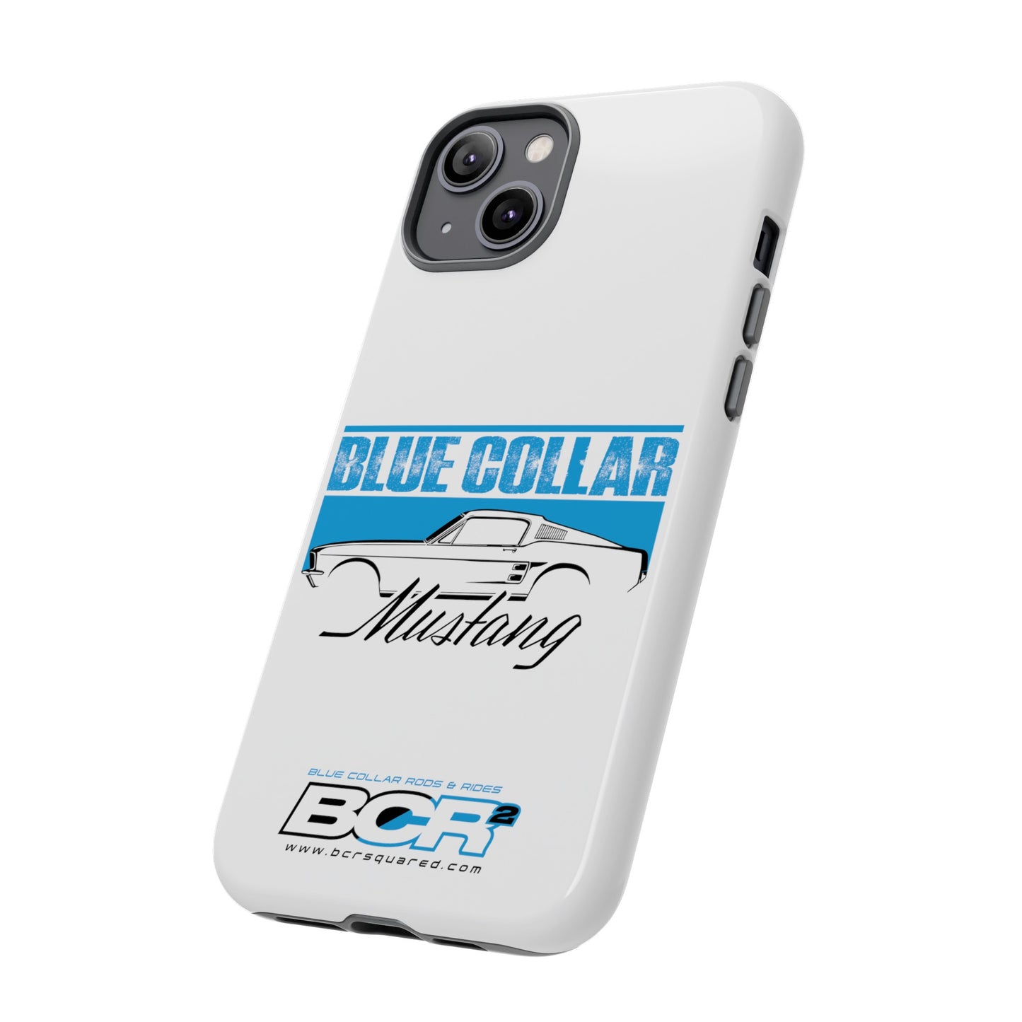 Blue Collar Mustang White Phone Case