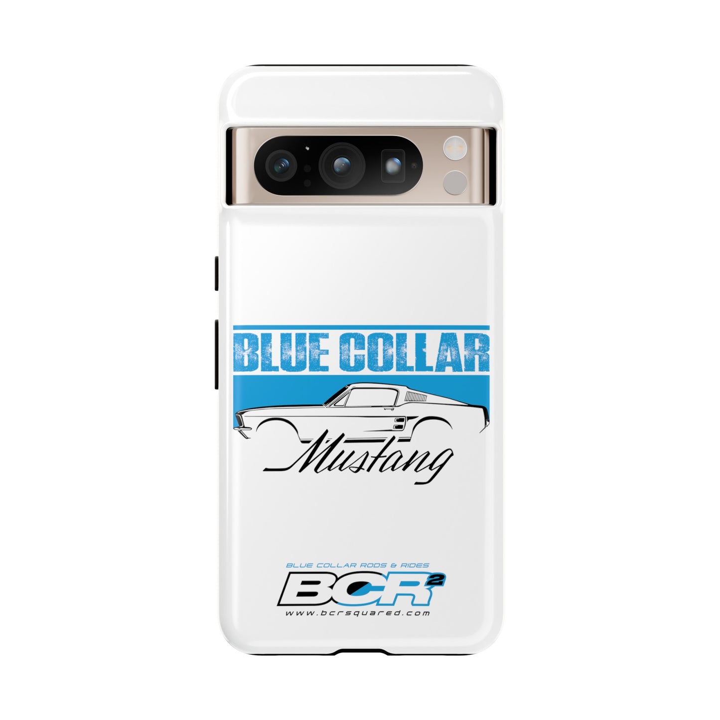 Blue Collar Mustang White Phone Case