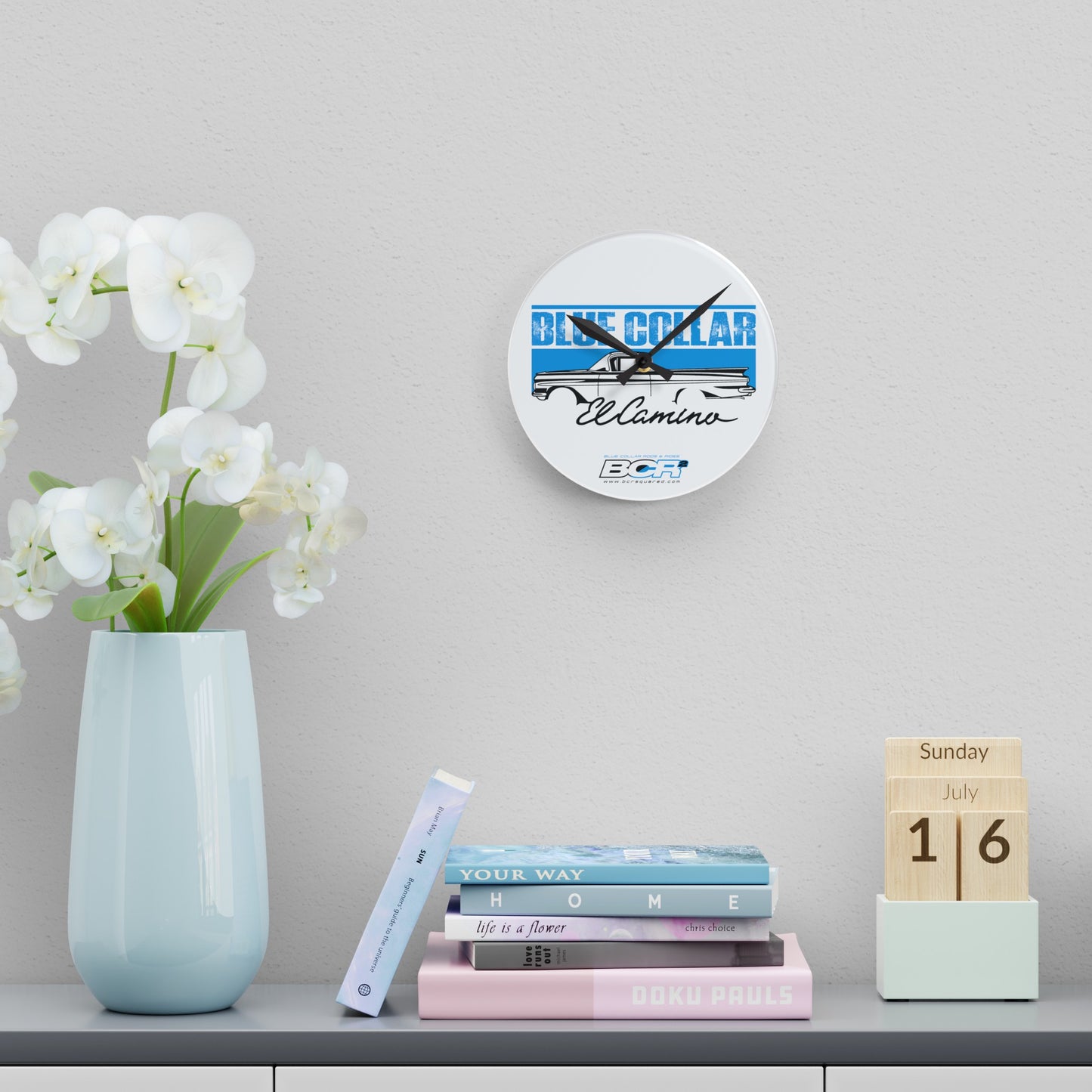 Blue Collar El Camino Wall Clock