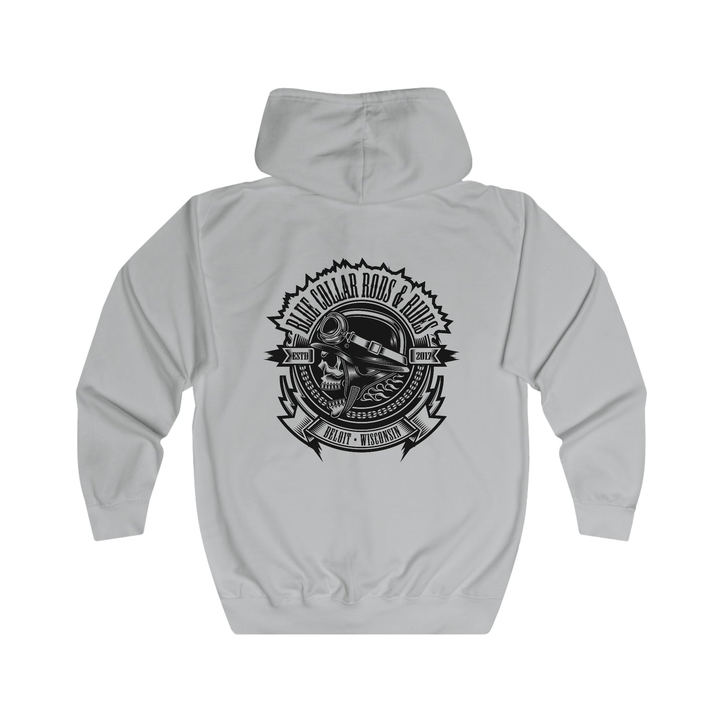 Blue Collar Skull 1 Zip up Hoodie