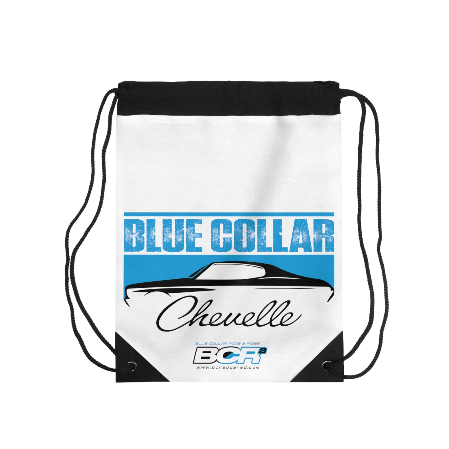 Blue Collar Chevelle White Drawstring Bag