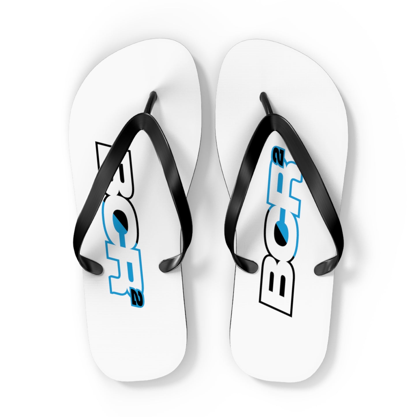 BCR Squared White Flip Flops