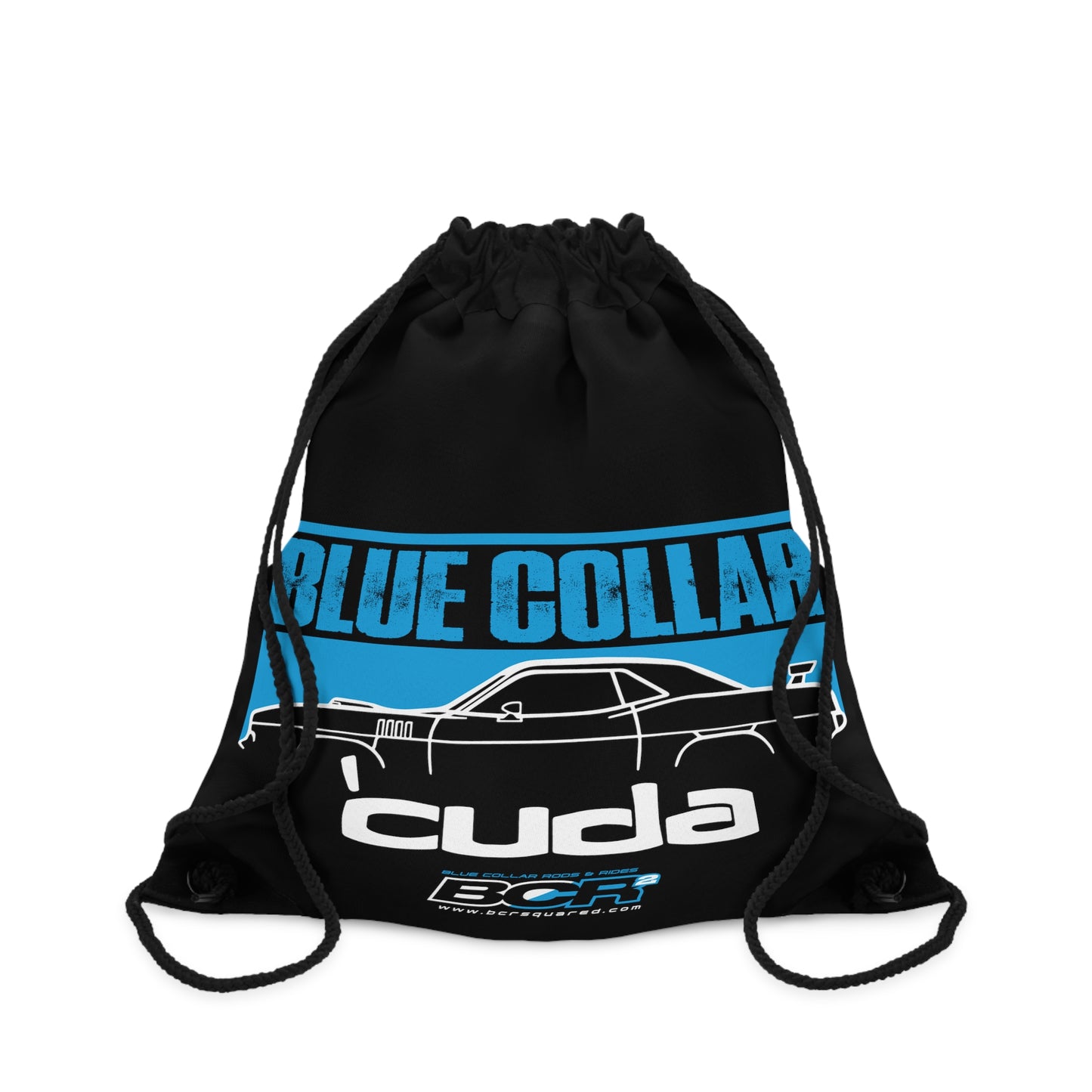 Blue Collar 'Cuda Black Drawstring Bag