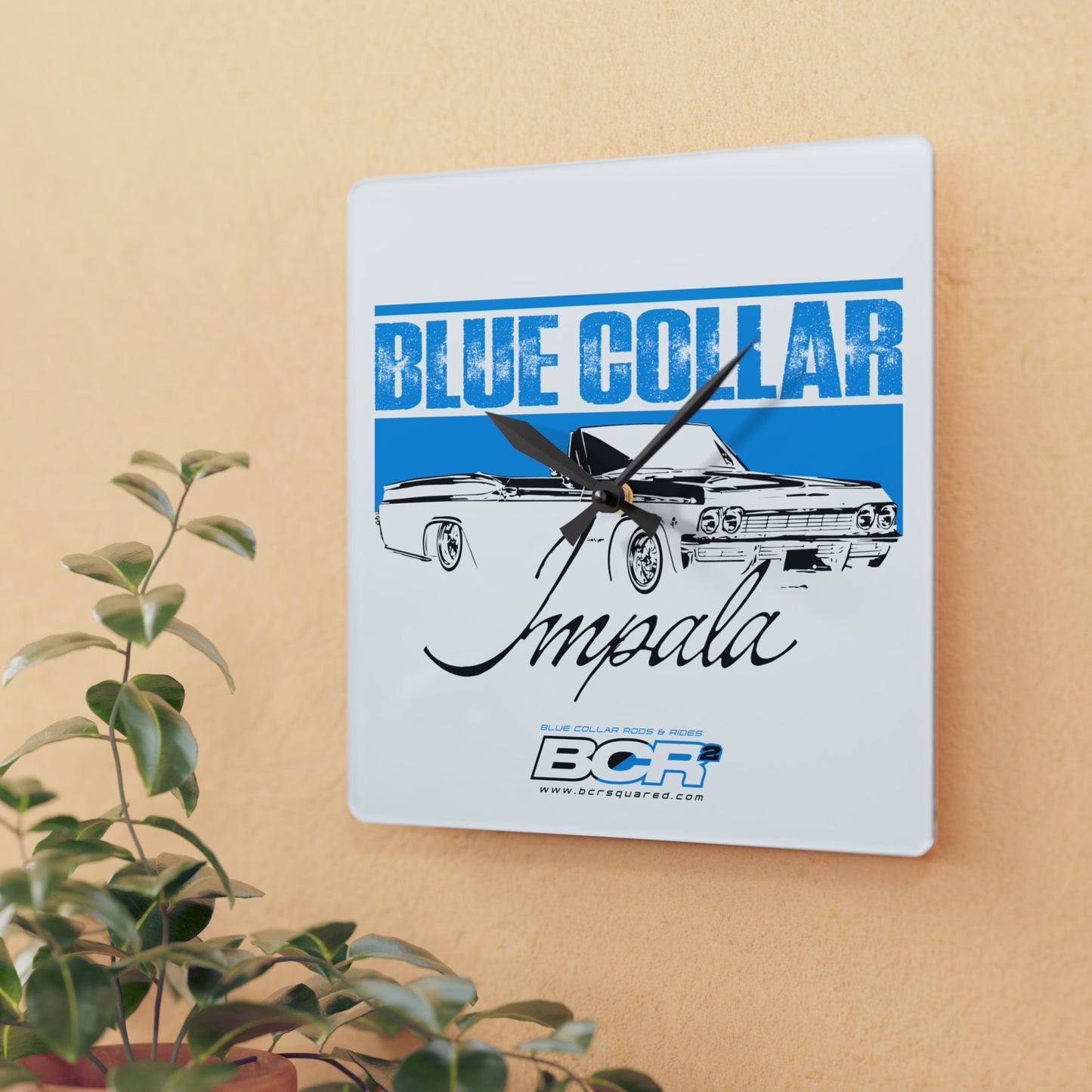 Blue Collar Impala Wall Clock