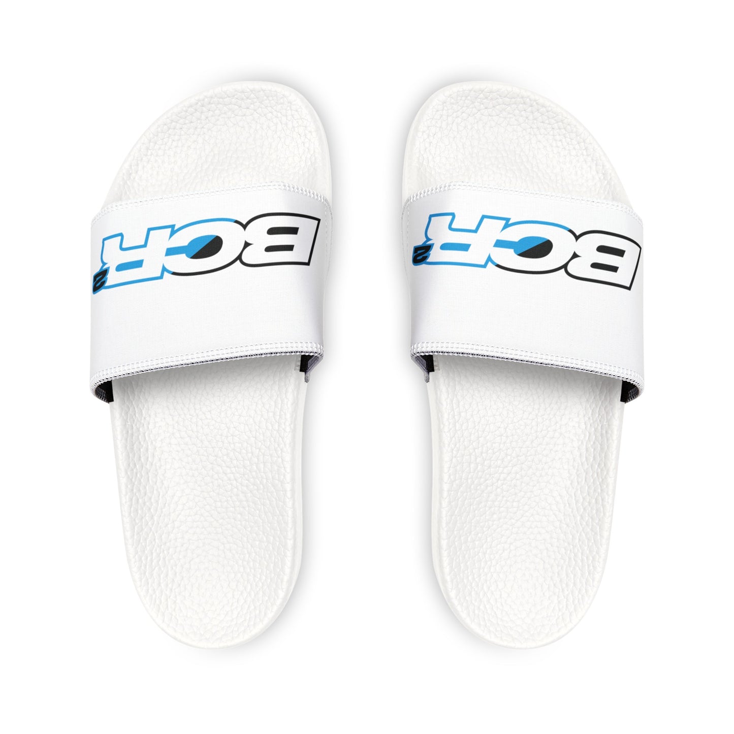 BCR Squared White Slide Sandals