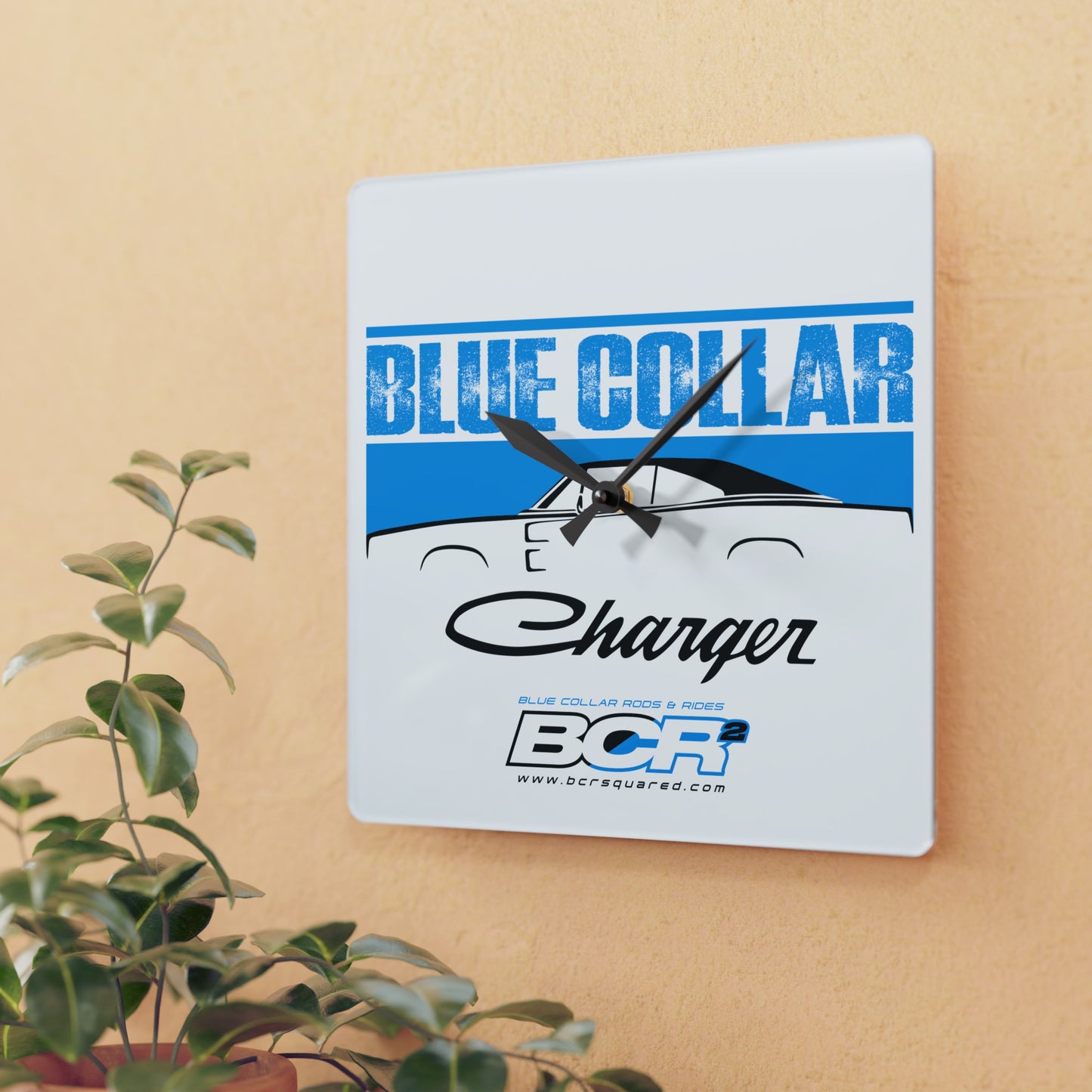 Blue Collar Charger Wall Clock