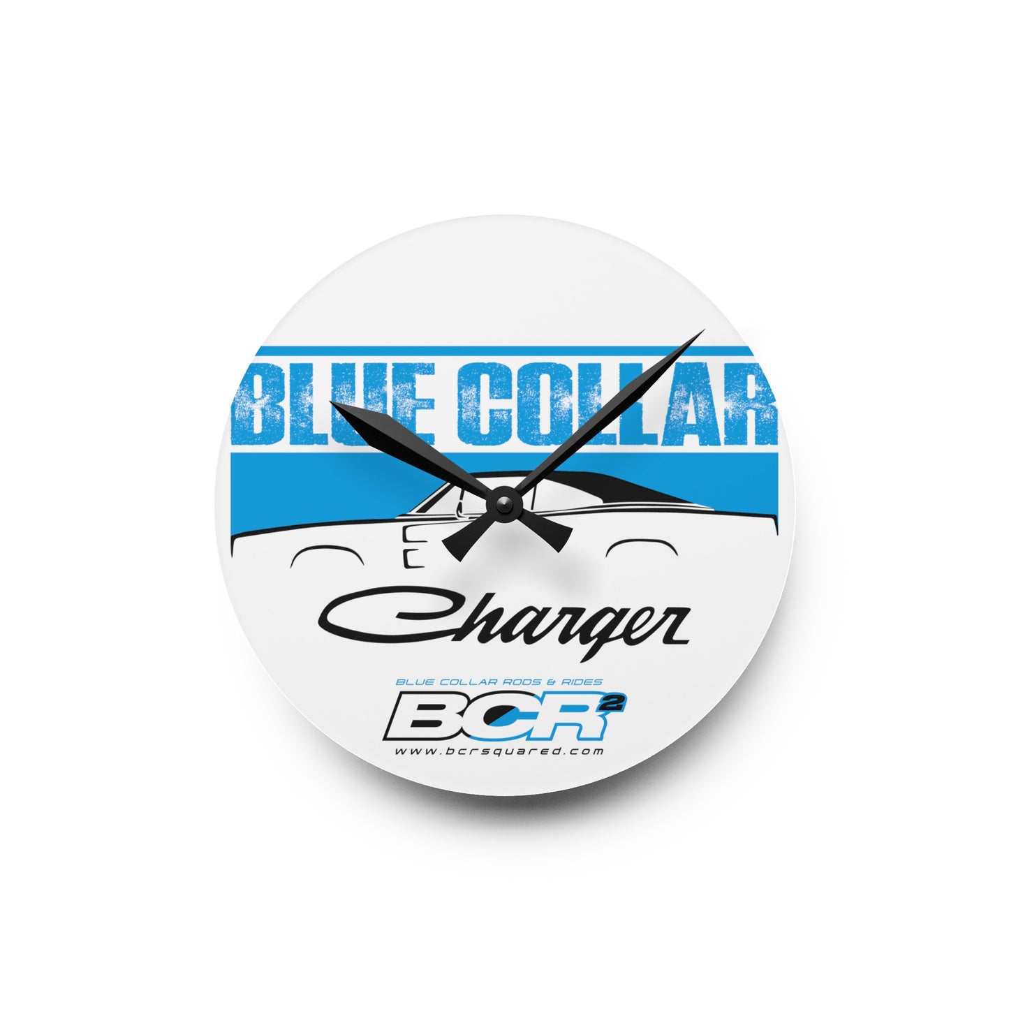 Blue Collar Charger Wall Clock