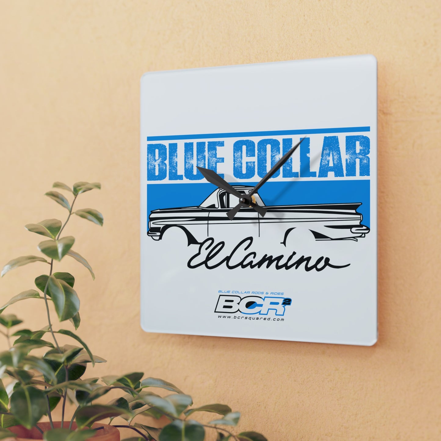 Blue Collar El Camino Wall Clock