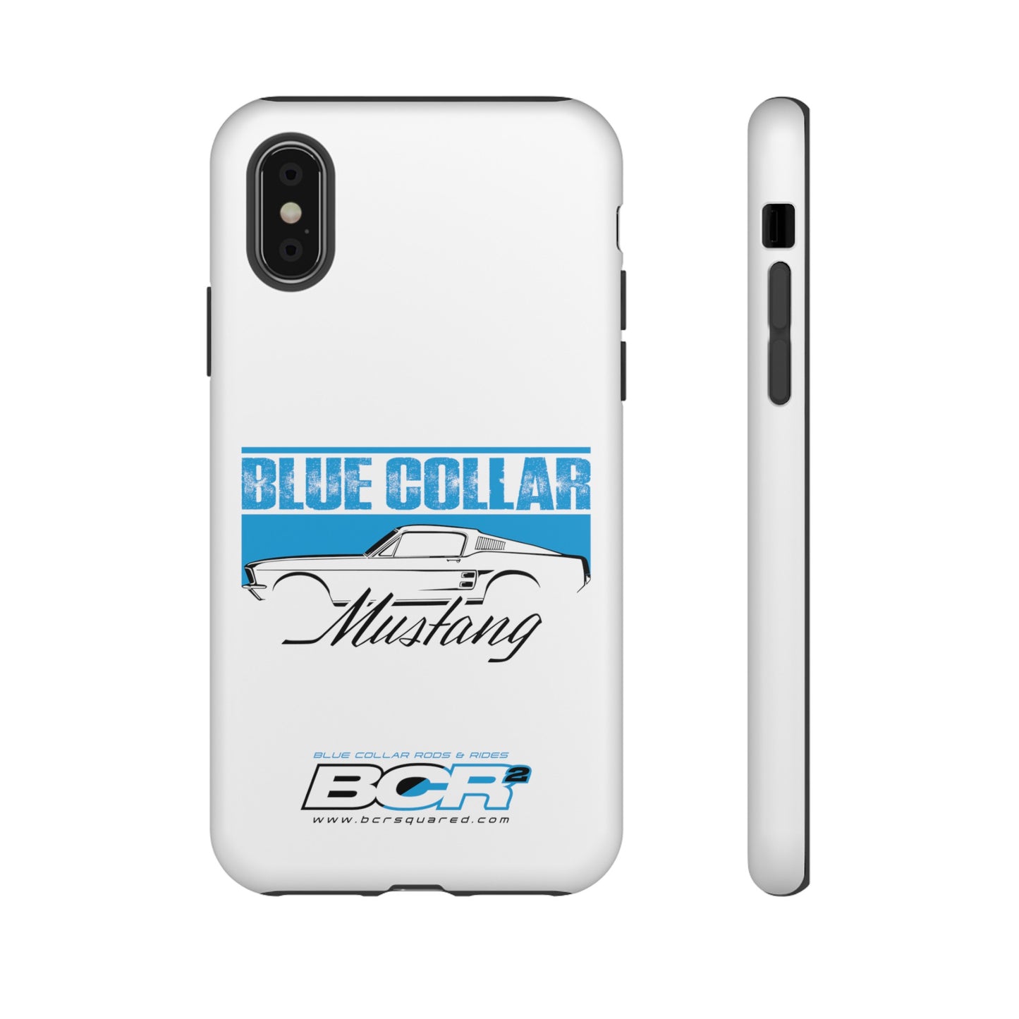 Blue Collar Mustang White Phone Case