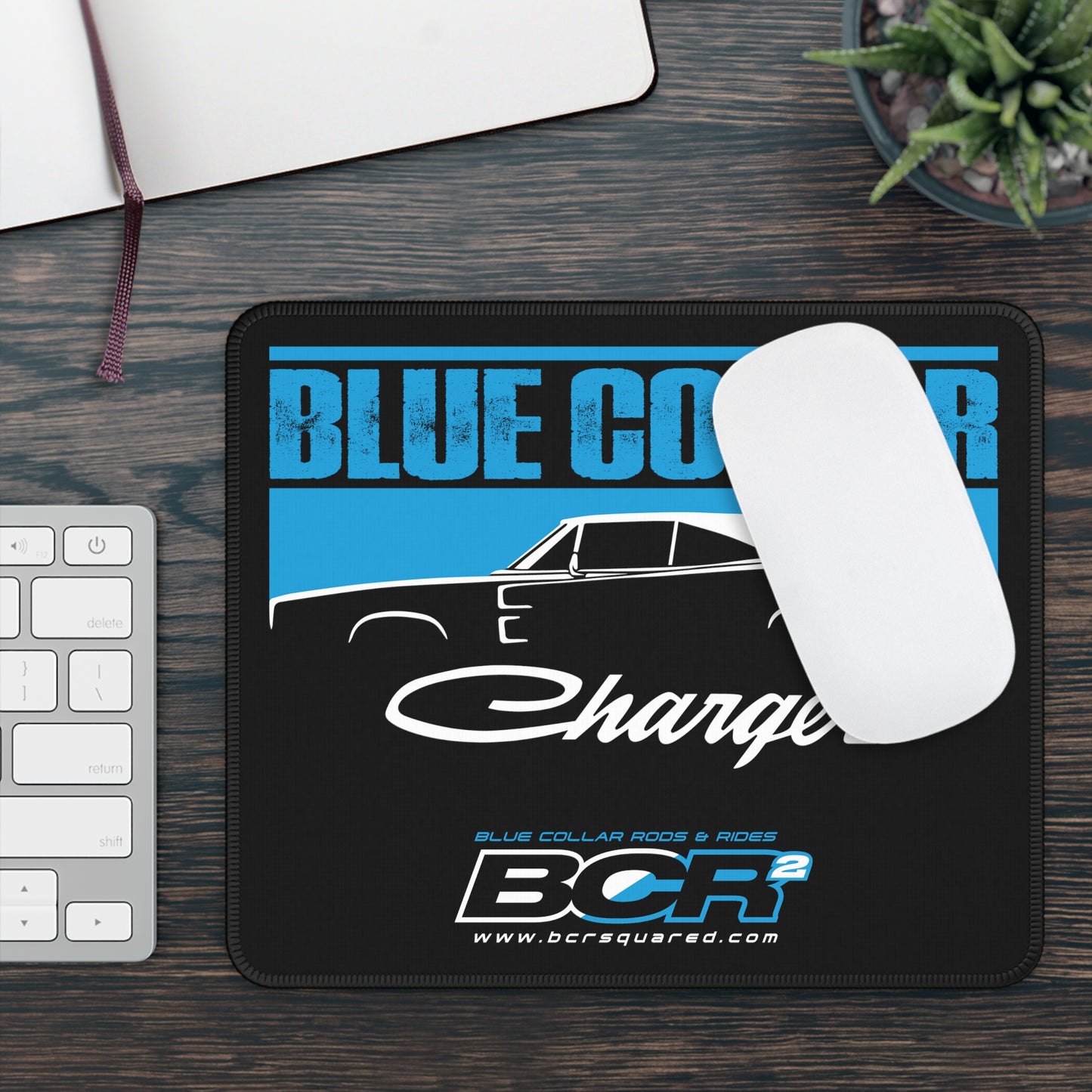 Blue Collar Charger Mouse Pad