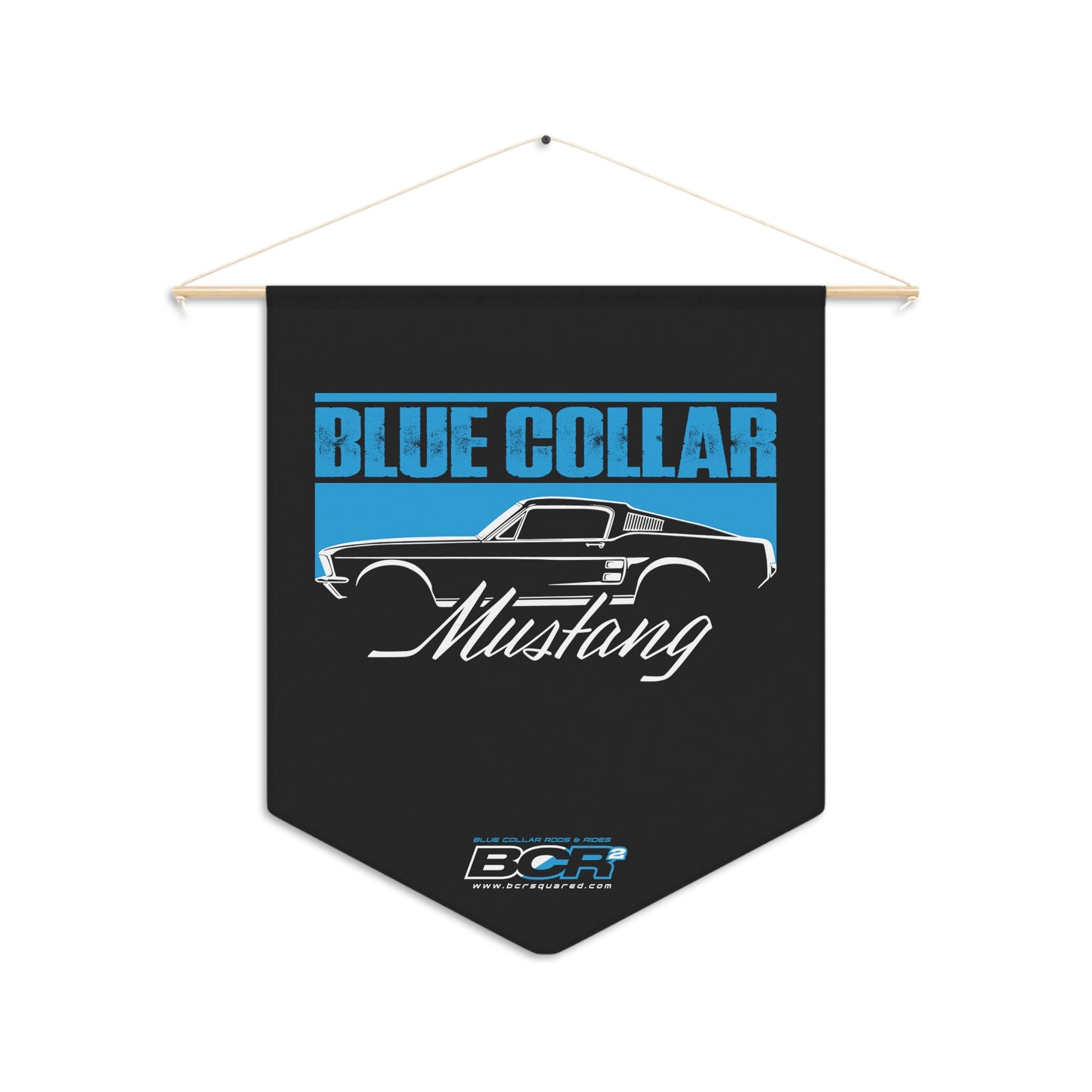 Blue Collar Mustang Pennant Banner