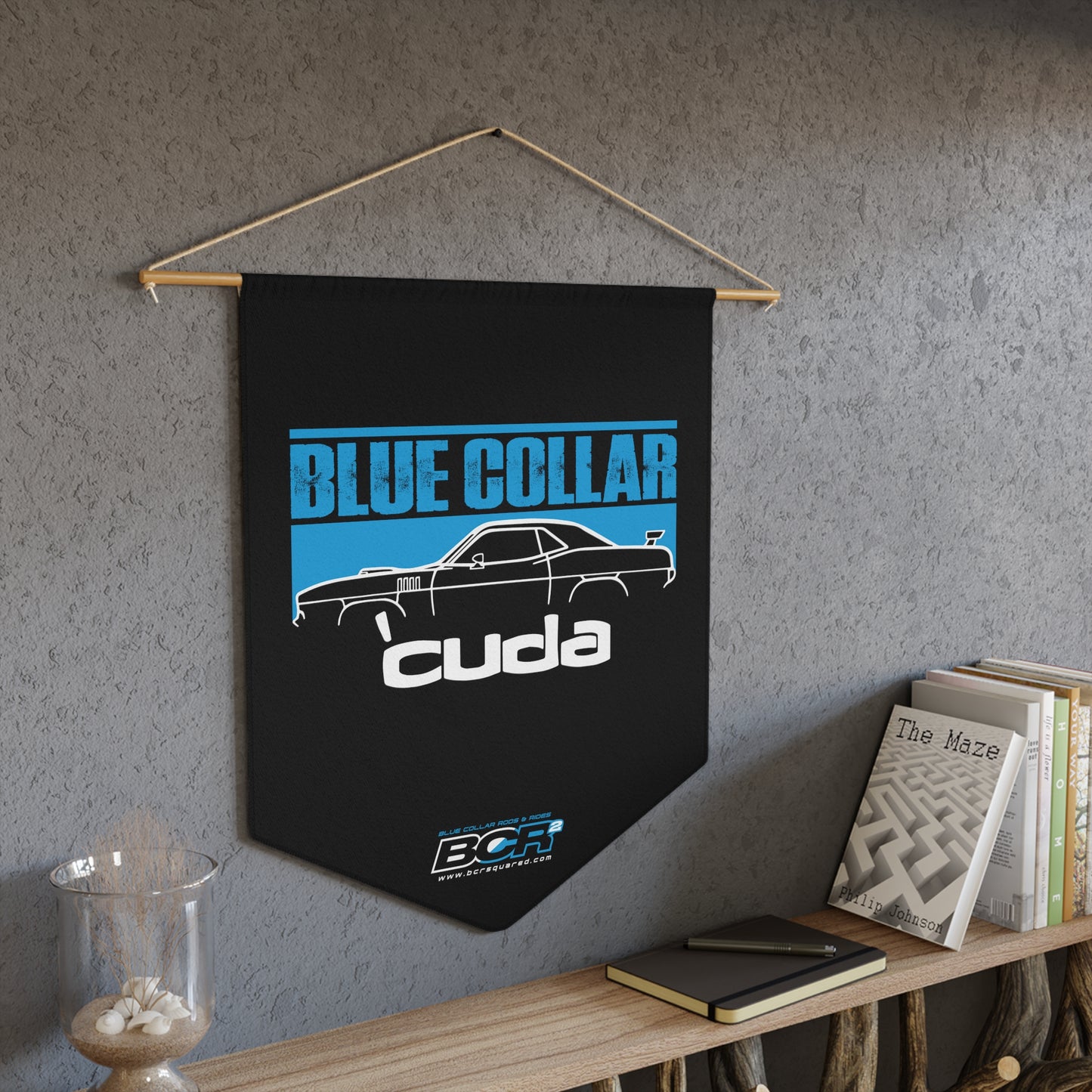 Blue Collar Cuda Pennant Banner