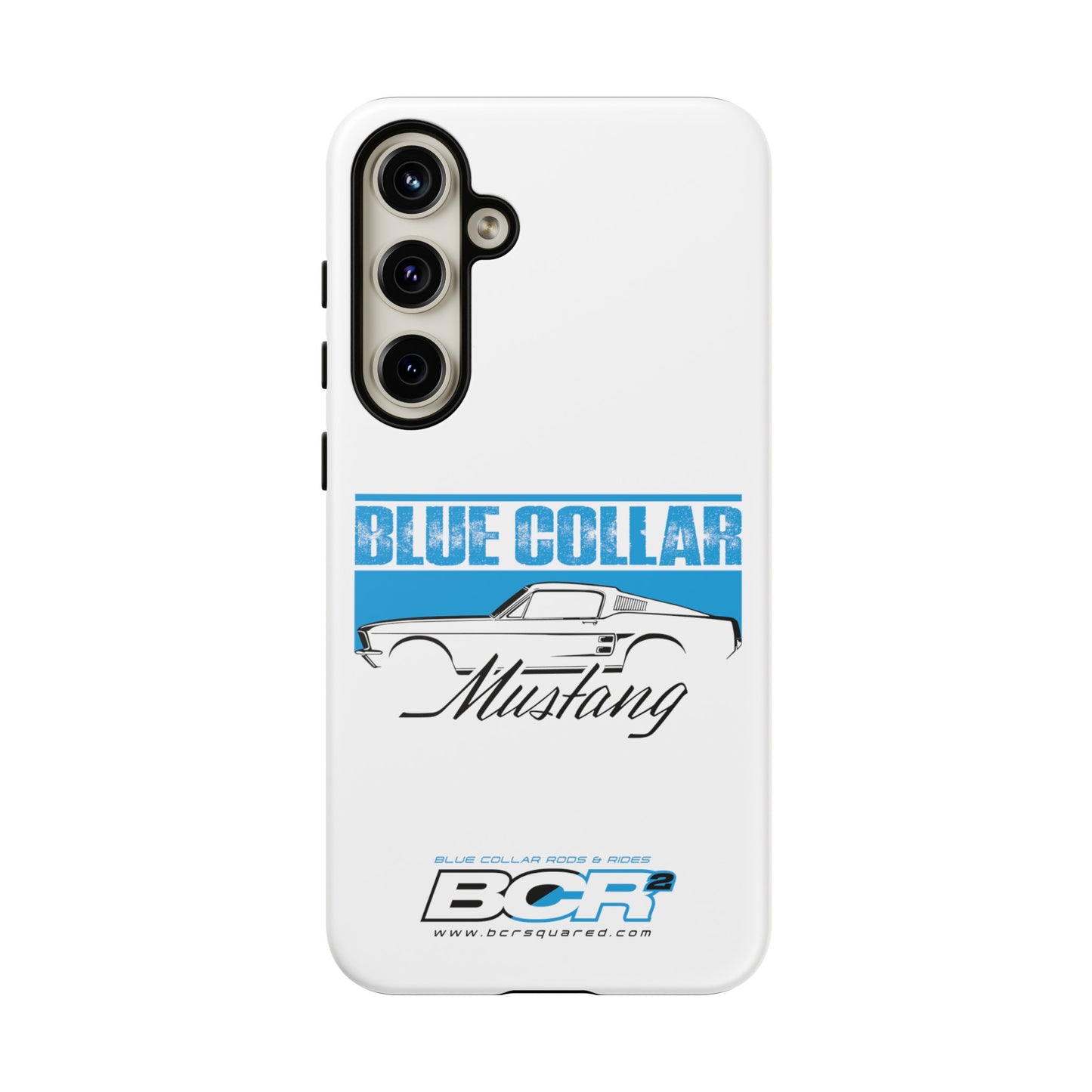 Blue Collar Mustang White Phone Case