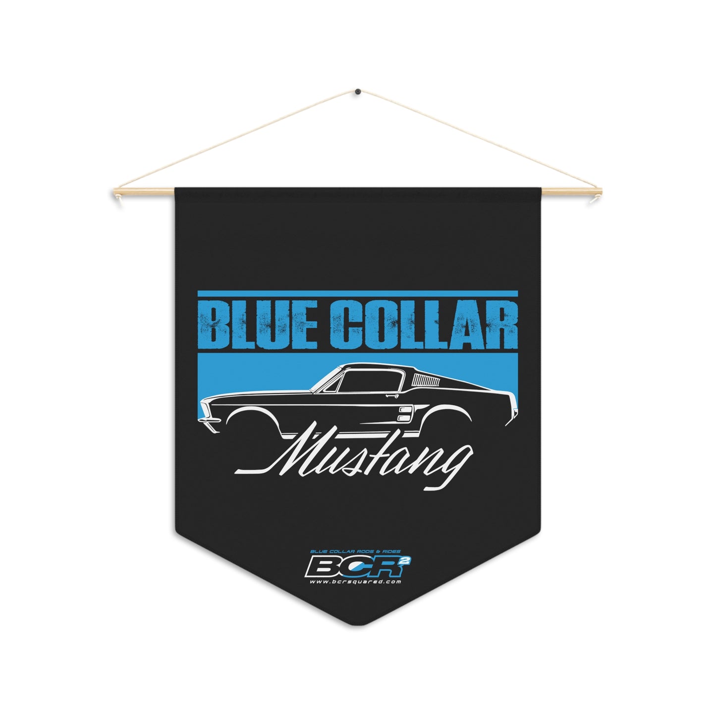 Blue Collar Mustang Pennant Banner