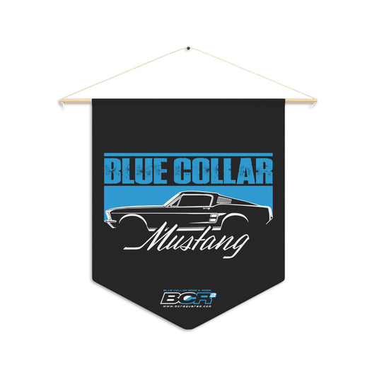 Blue Collar Mustang Pennant Banner