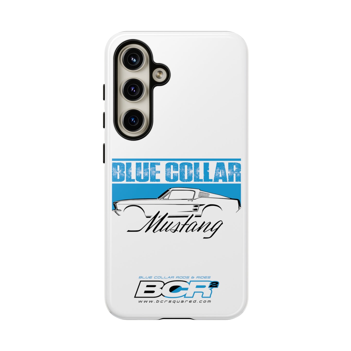 Blue Collar Mustang White Phone Case