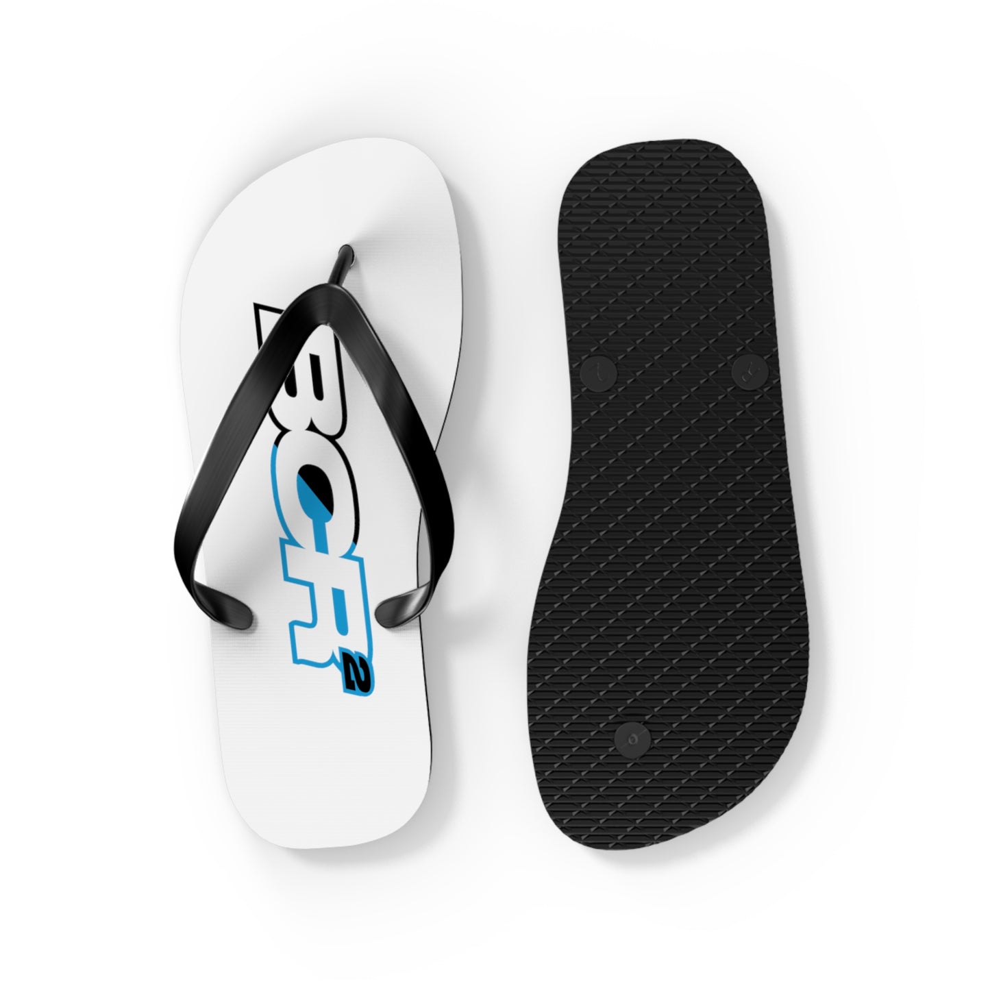 BCR Squared White Flip Flops