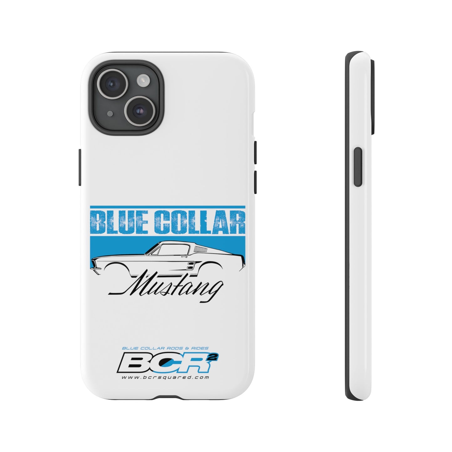 Blue Collar Mustang White Phone Case