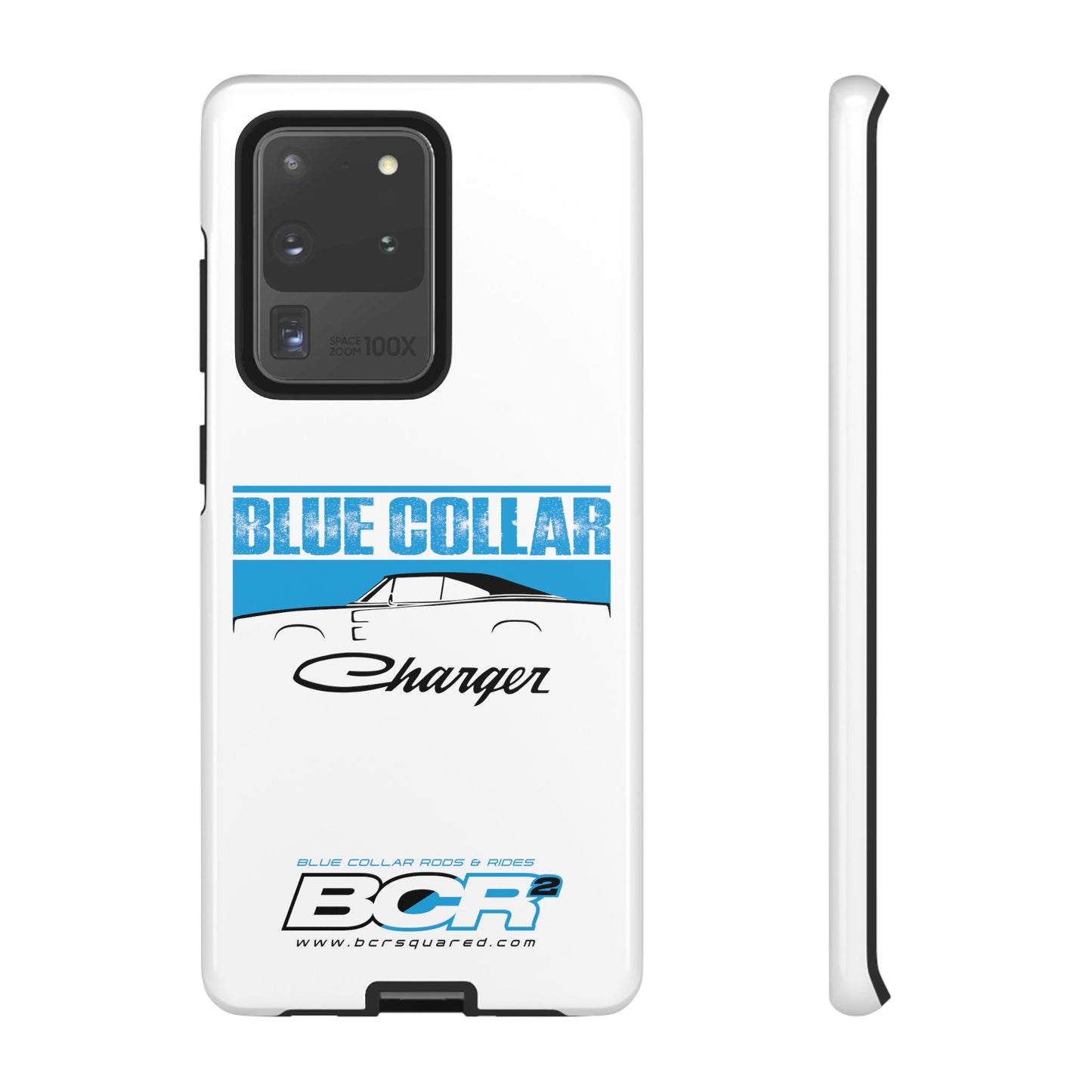 Blue Collar Charger White Phone Cases