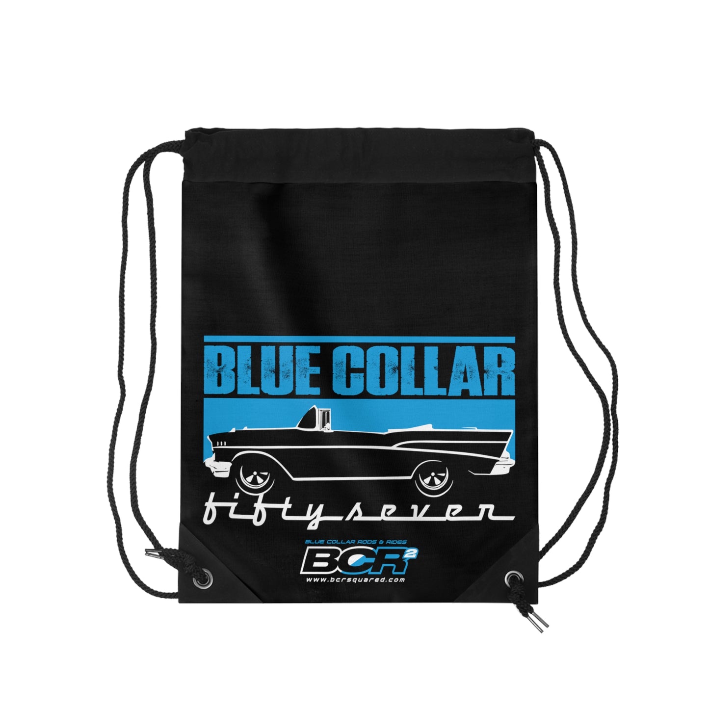 Blue Collar Fifty Seven Black Drawstring Bag