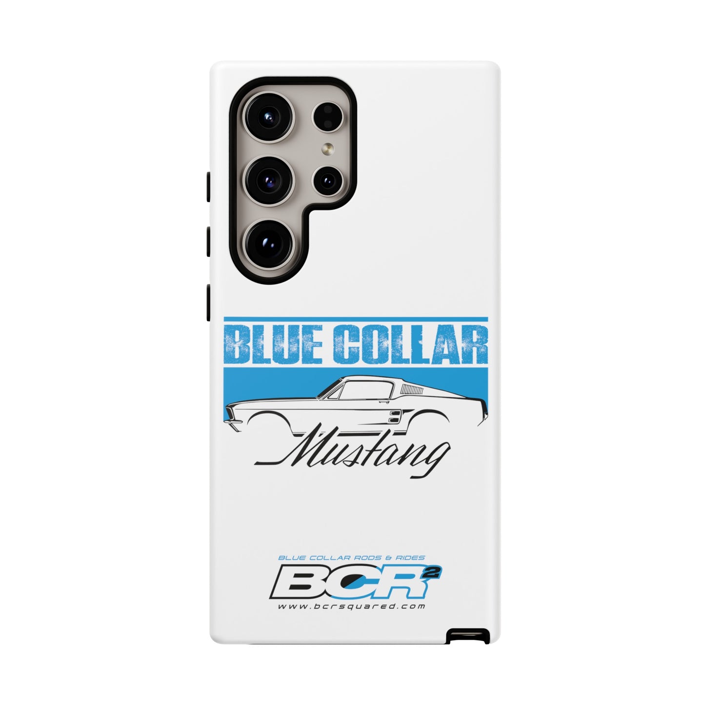 Blue Collar Mustang White Phone Case