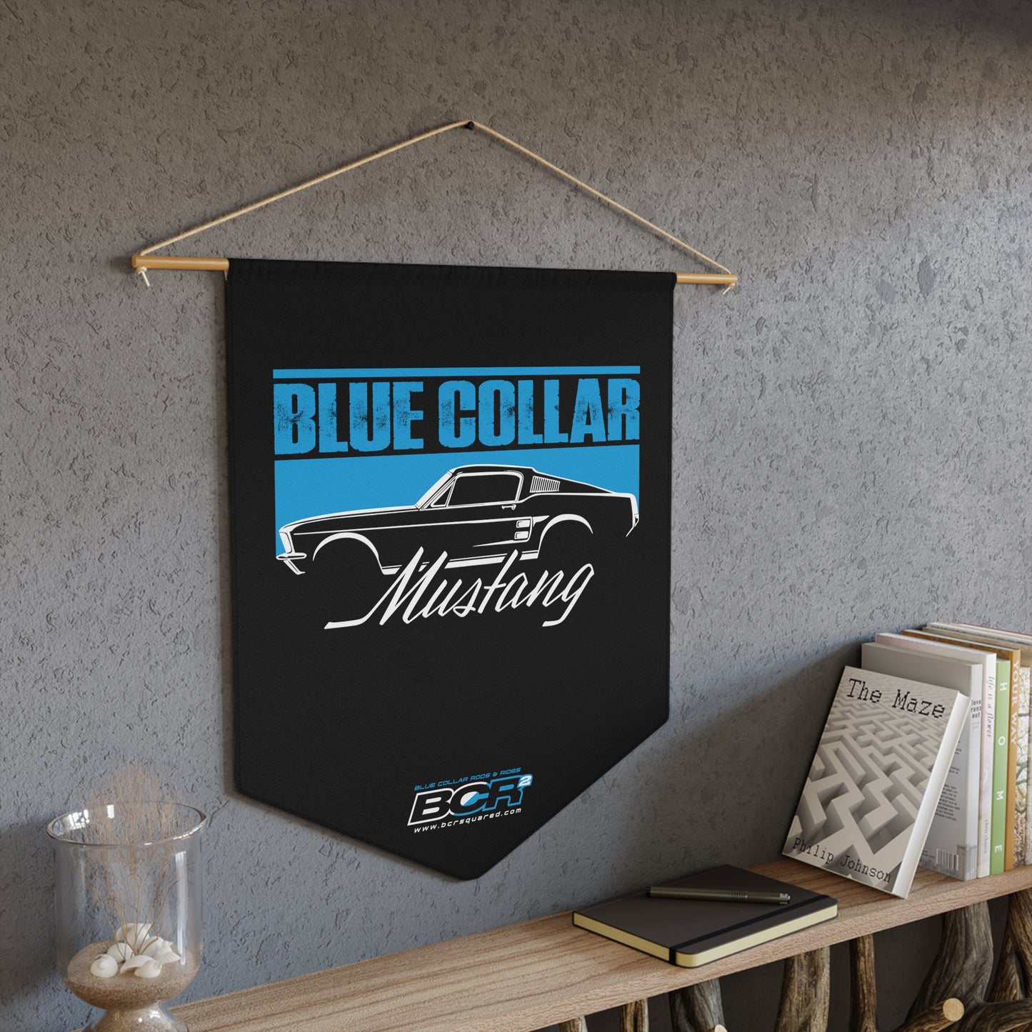 Blue Collar Mustang Pennant Banner