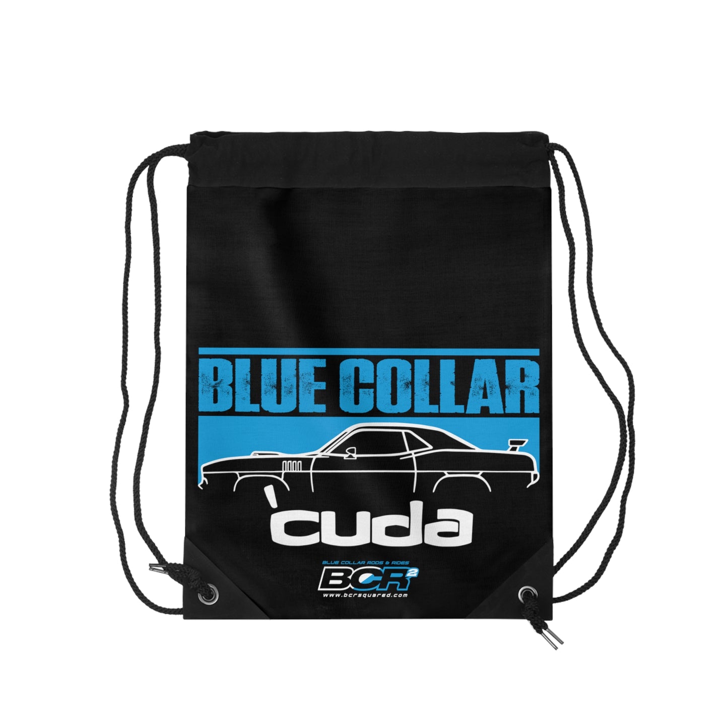 Blue Collar 'Cuda Black Drawstring Bag