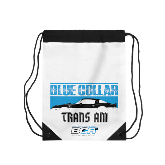 Blue Collar Trans Am White Drawstring Bag