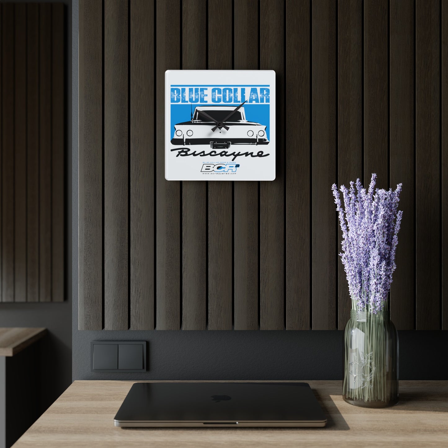 Blue Collar Biscayne Wall Clock