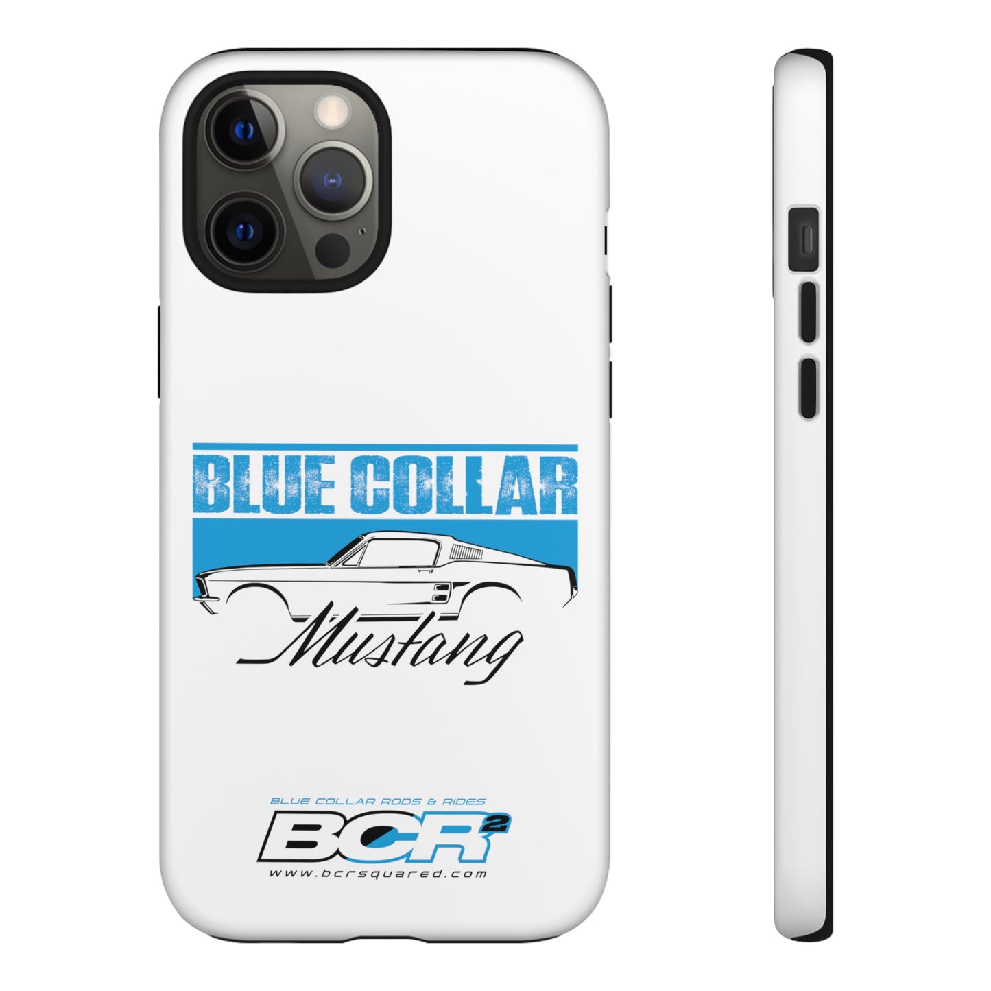 Blue Collar Mustang White Phone Case