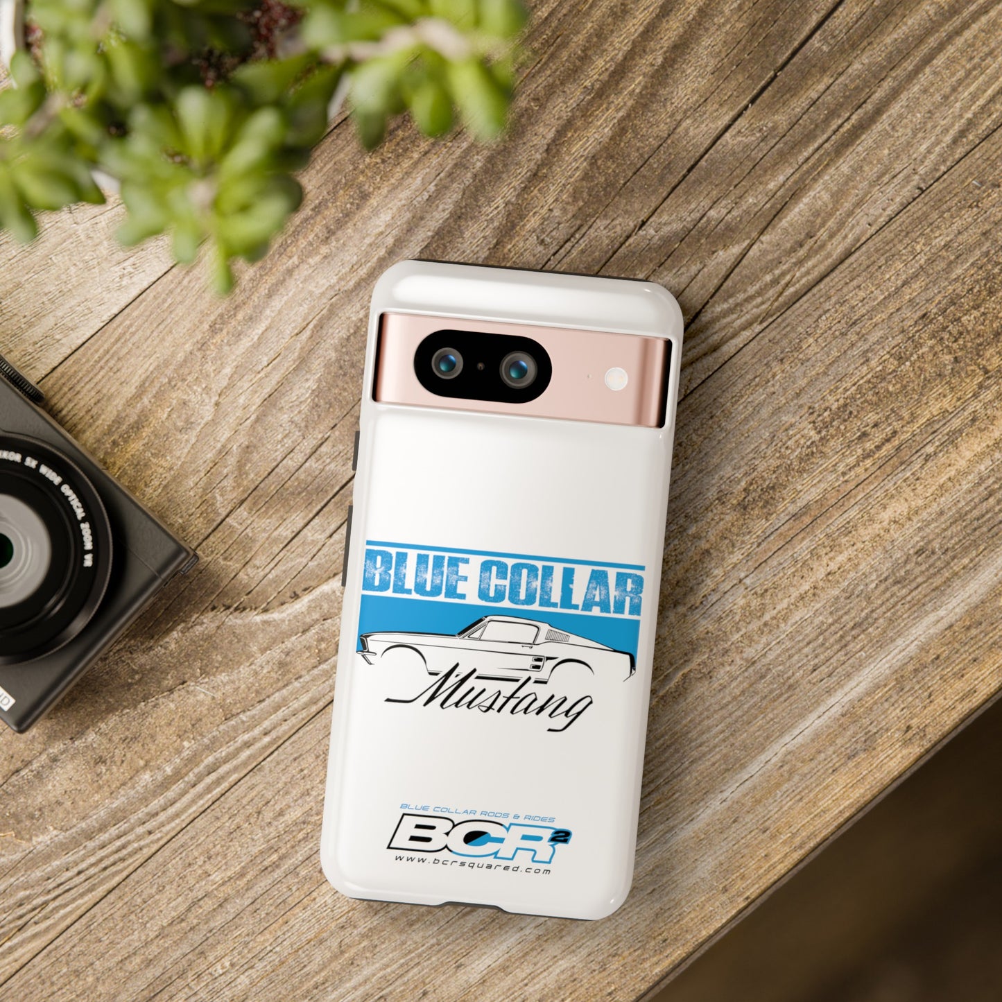 Blue Collar Mustang White Phone Case