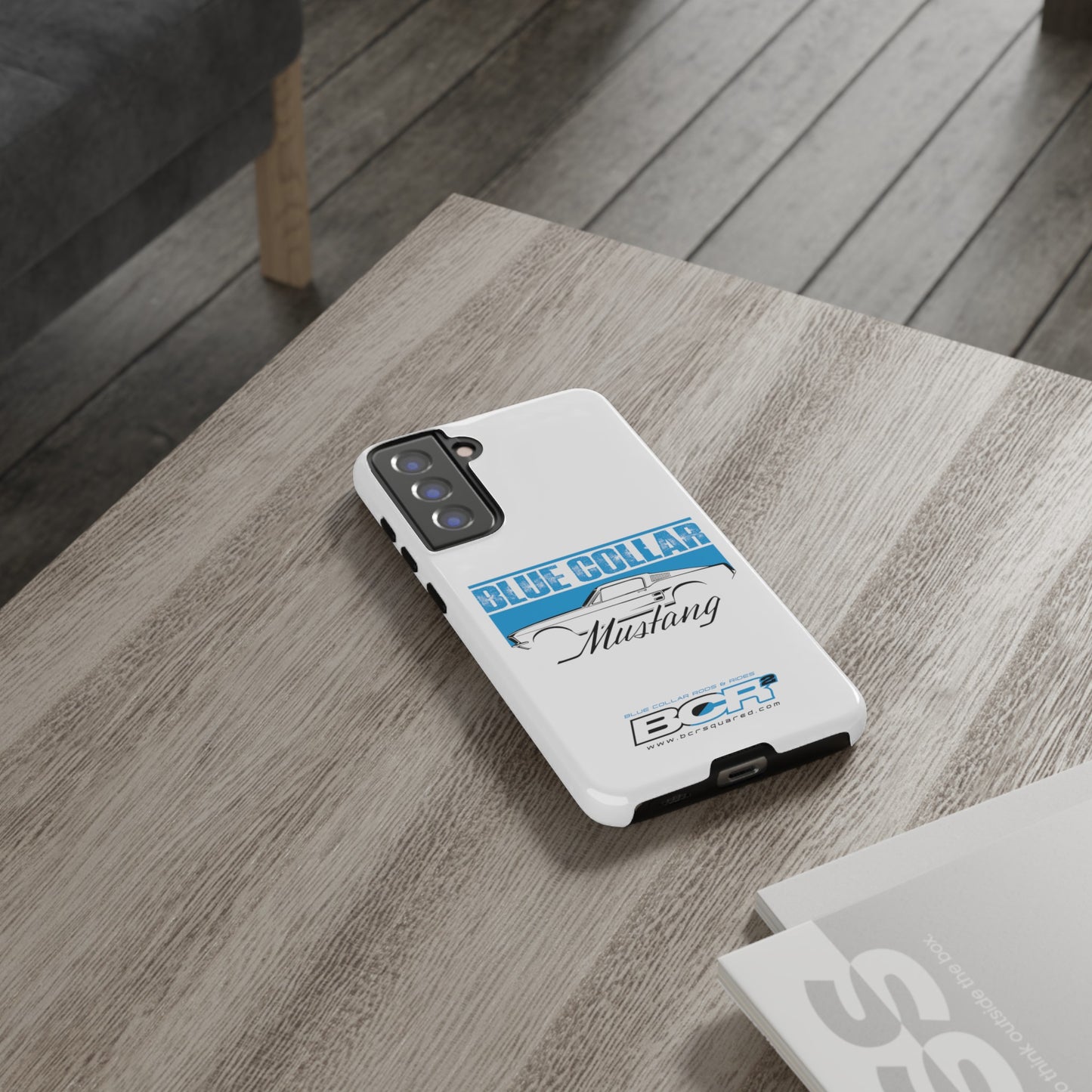 Blue Collar Mustang White Phone Case