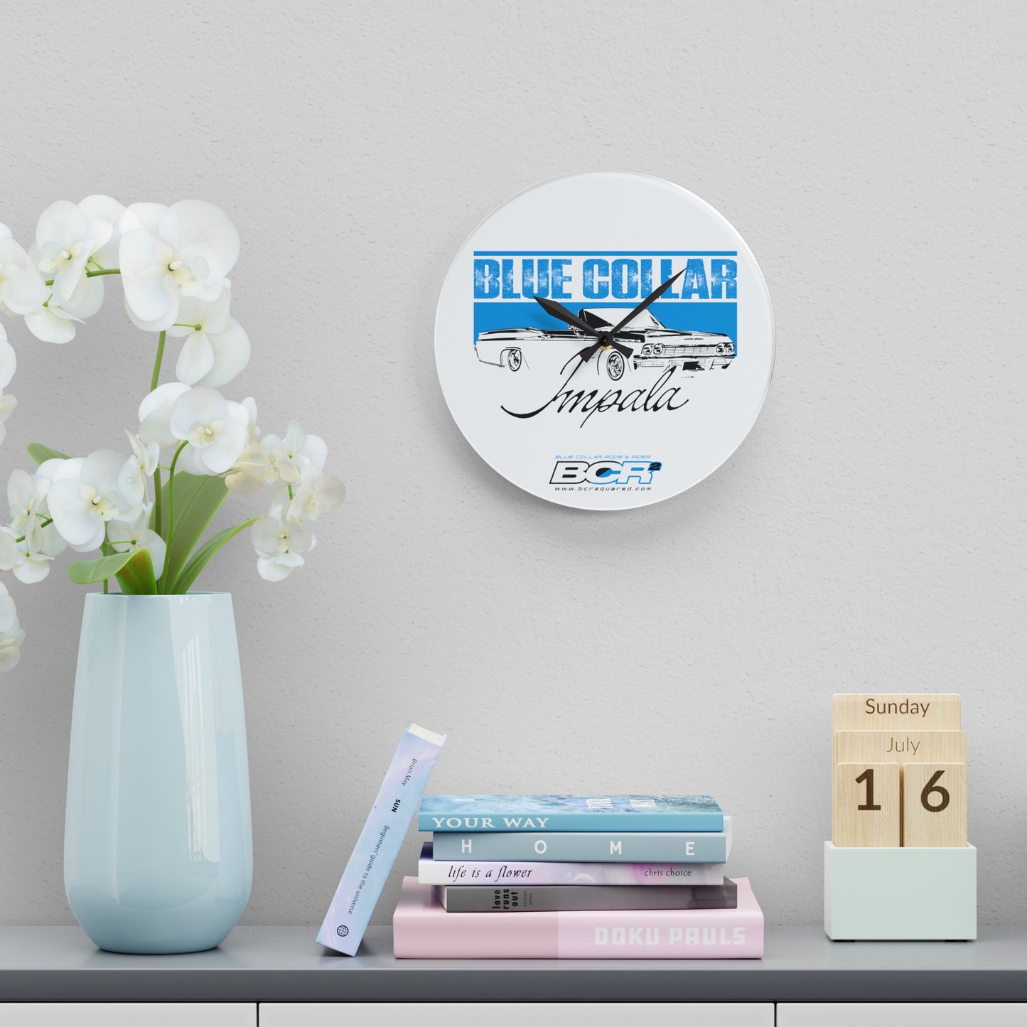 Blue Collar Impala Wall Clock