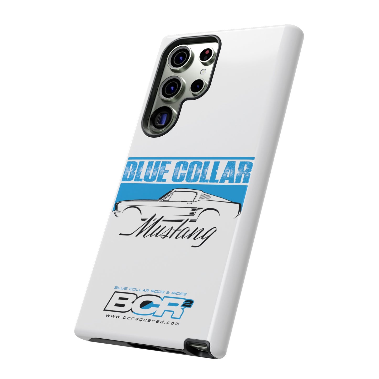 Blue Collar Mustang White Phone Case