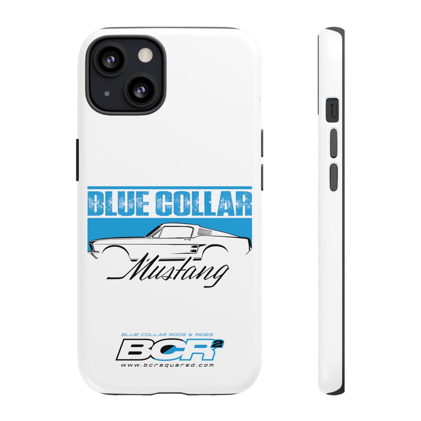 Blue Collar Mustang White Phone Case