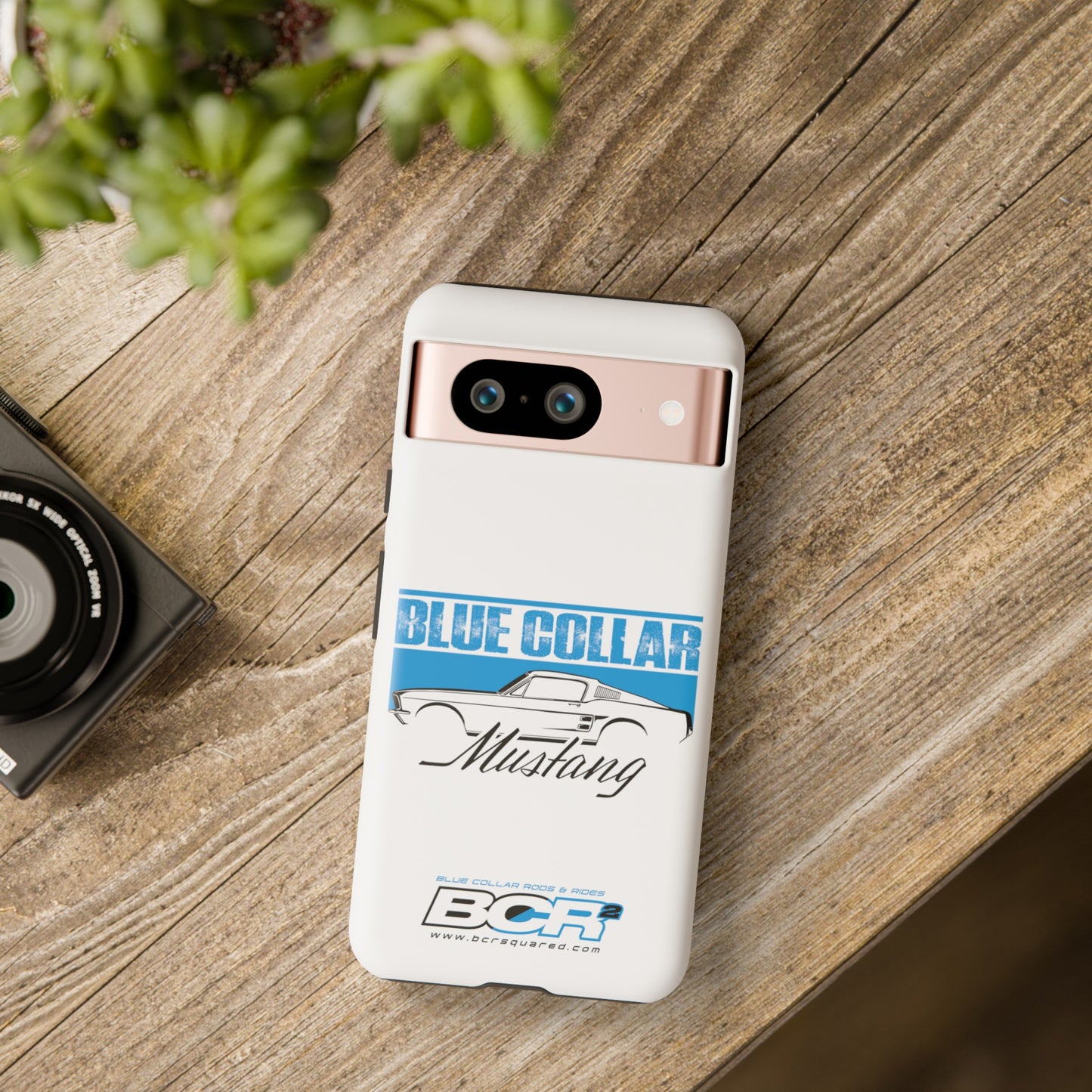 Blue Collar Mustang White Phone Case