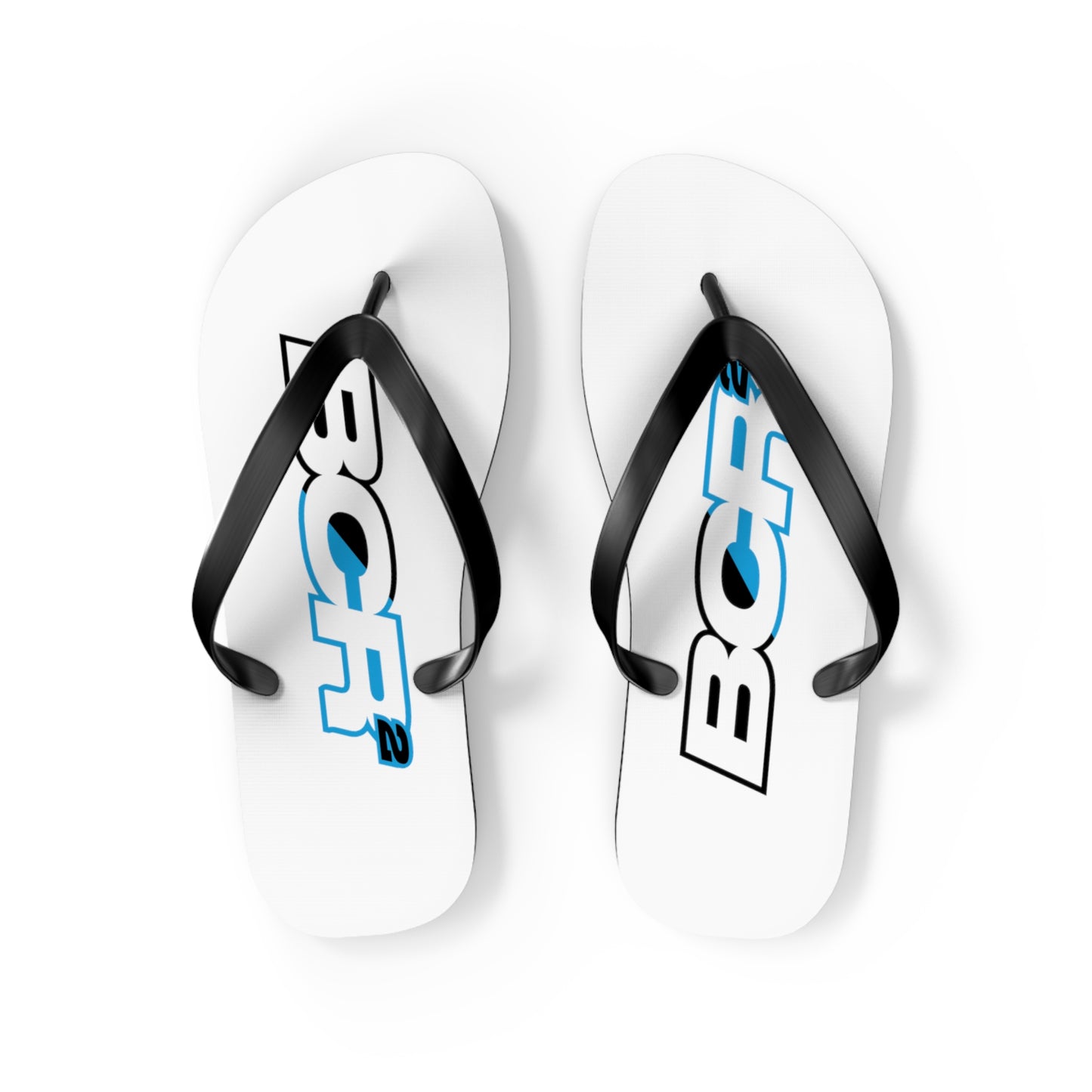 BCR Squared White Flip Flops