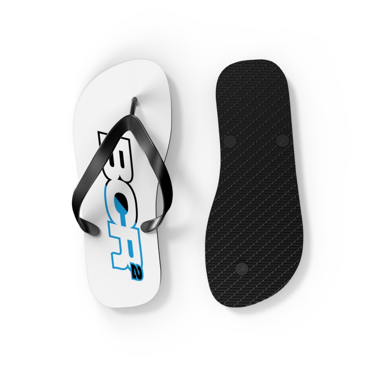 BCR Squared White Flip Flops